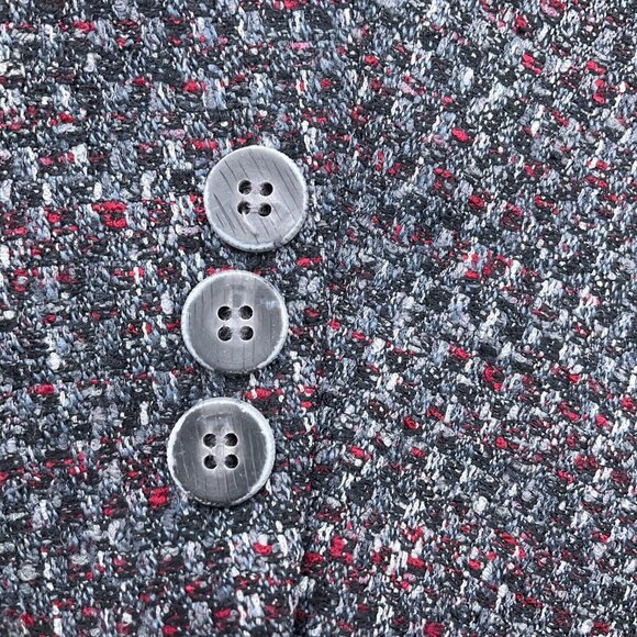 George Lawrence‎ Blazer Men 42 Black Red Wool Tweed Classic Career Jacket VTG - Picture 4 of 13